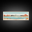 Lake Greeson Arizona Framed Canvas Print, Panoramic Wall Art, Midcentury Modern, Pop Art, Living Room Decor, Travel Poster, Bedroom Art