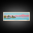 Lake Mohave Arizona Framed Canvas Print, Panoramic Wall Art, Midcentury Modern, Pop Art, Bedroom Art, Travel Poster, Lake House Decor
