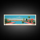 Lake Santa Fe Florida Framed Canvas Print, Panoramic Wall Art, Midcentury Modern, Pop Art, Bedroom Art, Travel Poster, Lake House Decor