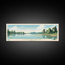 Little Black Creek Lake, Mississippi Panoramic Wall Art Framed Canvas Print, Midcentury Modern, Pop Art, Home Decor, Travel Poster, Bedroom Art