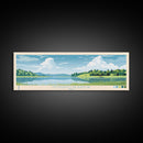 Mosquito Reservoir, Ohio Framed Canvas Print, Panoramic Wall Art, Midcentury Modern, Pop Art, Home Decor, Travel Poster, Living Room Art