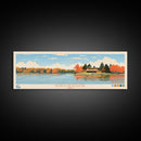 North Reservoir, Ohio Framed Canvas Print, Panoramic Wall Art, Midcentury Modern, Pop Art, Home Decor, Travel Poster, Living Room Art