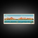 Owasco Lake, New York Framed Canvas Print, Panoramic Wall Art, Midcentury Modern, Pop Art, Home Decor, Travel Poster, Living Room Art