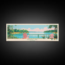 Pickwick Lake, Alabama Framed Canvas Print, Home Decor, Midcentury Modern Art, Panoramic Travel Poster, Wall Art, Pop Art