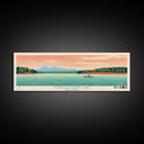 Tenkiller Ferry Lake, Oklahoma Framed Canvas Print, Lake House Art, Midcentury Modern Decor, Pop Art, Travel Poster, Bedroom Wall Art