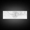 Panoramic Worcester City Map, Massachusetts Art, Map Print, Minimalist Wall Art, Canvas Art, Housewarming Gift, Street Map Art, Closing Gift