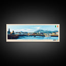 Carrickfergus, Ireland Panoramic Travel Poster Canvas Print, Carrickfergus, Ireland Painting, Ireland Art, Carrickfergus Panoramic Travel Art, Travel Painting
