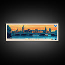 Glasgow, Scotland Panoramic Travel Poster Canvas Print, Glasgow, Scotland Painting, Scotland Art, Glasgow Travel Art, Guest Room Painting