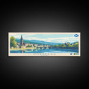 Inverness, Scotland Panoramic Travel Poster Canvas Print, Inverness, Scotland Painting, Scotland Art, Inverness Travel Art, Living Room Painting