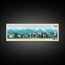 Red Deer, Canada Travel Poster Panoramic Canvas Print, Red Deer, Canada Painting, Canada Art, Red Deer Travel Art, Guest Room Painting