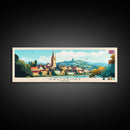 Panoramic Travel Poster Salisbury, England Canvas Print, Salisbury, England Painting, England Art, Salisbury Travel Art, Guest Room Painting