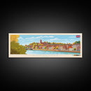 Winchester, England Travel Poster Panoramic Canvas Print, Winchester, England Painting, England Art, Winchester Travel Art, Guest Room Painting
