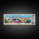Rabat, Morocco Panoramic Canvas Print, Rabat, Morocco Painting, Morocco Art, Rabat Travel Poster, Travel Art, Housewarming Gift