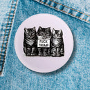 Fuck Trump Hidden Message Vintage Kittens 1.25" Button Pin Anti-Trump | Cat Lover Pinback Button Badge