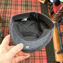 Cabby/Newsboy Herringbone Hat with Scottish Thistle Embroidery Wool Blend Golf Cap