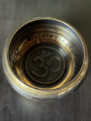 Tibetan singing bowl with engraved OM symbol and FREE black obsidian “om mani padme hum” bracelet