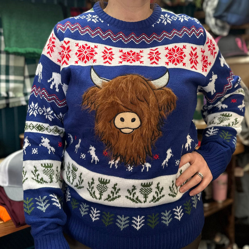 Hairy Highland Coo Ugly Christmas Sweater