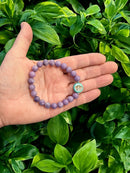 Lepidolite with Czech Glass lotus flower