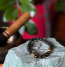 Tibetan singing bowl with engraved OM symbol and FREE black obsidian “om mani padme hum” bracelet