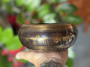 Tibetan singing bowl with engraved OM symbol and FREE black obsidian “om mani padme hum” bracelet