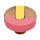 Fusion 1-1/2 in. Brass Bar & Pink Cabinet Knob