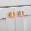 Fusion 1-1/2 in. Brass Bar & Pink Cabinet Knob