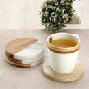 Mascot Hardware Fusion Wood And Marble Coaster Set of 4