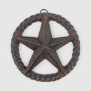 Rope Star Wall Plaque, Western Cast Iron Porch or Patio Decor