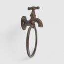 Faucet Towel Holder, Industrial Cast Iron Bath Accessory