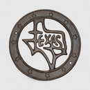 Round Texas Wall Plaque, Cast Iron Lone Star Wall Decor