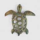 Turtle Figurine, Antique Bronze Cast Iron Coastal Shelf Decor