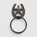 Star and Horseshoe Towel Ring, Western Cast Iron Bathroom Hardware