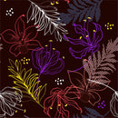 Modish Dark Leaves Pattern Wallpaper Vogue
