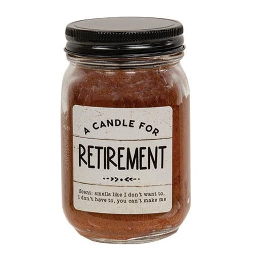 A Candle For Retirement  BMS Pint Jar Candle