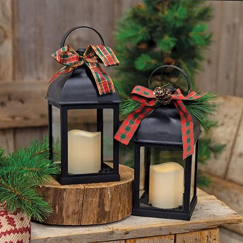 Battery Operated Black Holiday Lantern 2 Asstd.