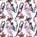 Elegant Pink Flowers and Birds Wallpaper Smart