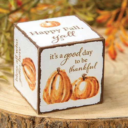 *Count Your Blessings Pumpkin Six-Sided Block