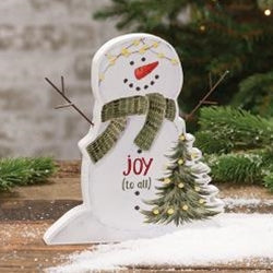 Joy (To All) Wooden Snowman Sitter