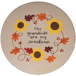 Blessed Grandma Fall Leaves Plate 3 Asstd.