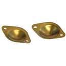 Bottom Buttons for Antique Trunks Brass Plated Stamped Steel, 2-1/16" x 1-3/8", Elevates Trunk for Better Air Circulation