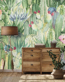 Modish Green Cactus Wallpaper Smart