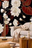 Beige Vintage Flowers Wallpaper