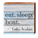 Eat. Sleep. Boat. Lake Jordan | Wall Art Print on Real Wood Sign