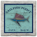 Sailfish Point Sailfish Blue Latitude Longitude Coaster Set