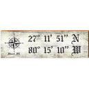 Stuart, FL Compass White Latitude Longitude | Wall Art Print on Real Wood