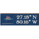 Sailfish Point, FL Sailfish Navy Latitude Longitude | Wall Art Print on Real Wood