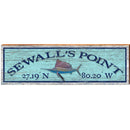 Sewall's Point Sailfish Blue Latitude Longitude | Wall Art Print on Real Wood