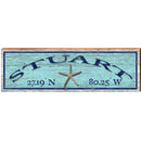 Stuart Starfish Blue Latitude Longitude | Wall Art Print on Real Wood