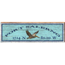 Port Salerno Pelican Blue Latitude Longitude | Wall Art Print on Real Wood