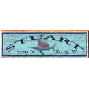 Stuart Sailfish Blue Latitude Longitude | Wall Art Print on Real Wood